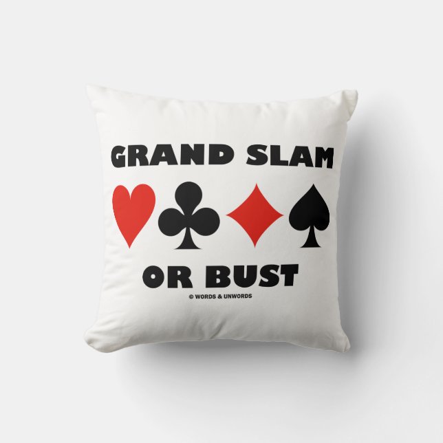 Große Slam- oder Bust Bridge Vier-Card-Anzug Kissen (Vorderseite)