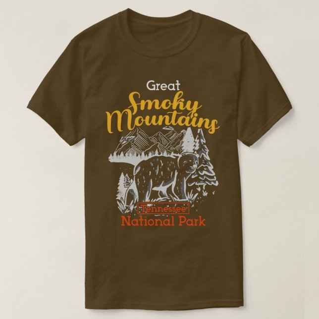 Große Smokey Mountains Tennessee Nationalpark T-Shirt (Design vorne)