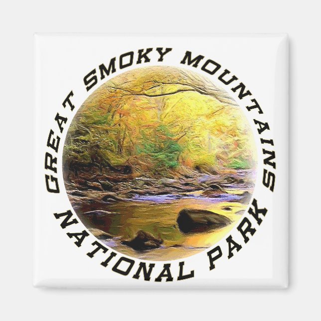 Große Smoky Mountains NP Magnet oder Untersetzer (Vorne)