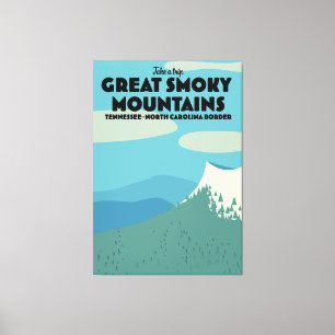 Große Smoky Mountains reisen Poster. Leinwanddruck