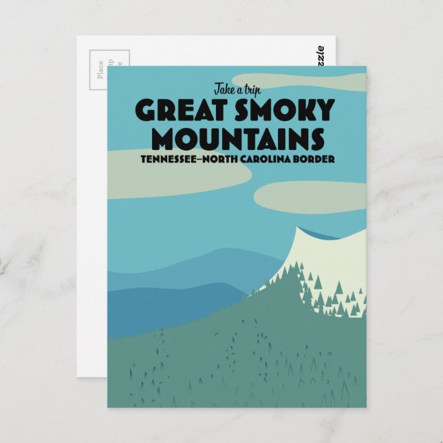 Große Smoky Mountains reisen Poster. Postkarte (Vorne/Hinten)