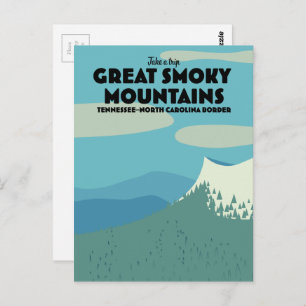 Große Smoky Mountains reisen Poster. Postkarte