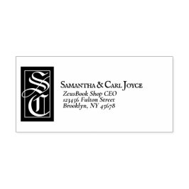 Große Solid-Monogramm | Elegante Rücksendeadresse Gummistempel