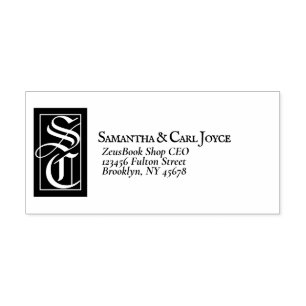 Große Solid-Monogramm   Elegante Rücksendeadresse Gummistempel