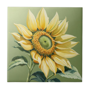 Große Sonnenblume auf Grün Fliese