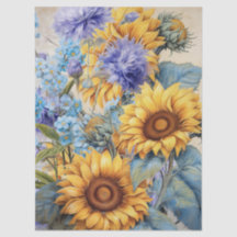 Große Sonnenblume Bouquet Dekoupage