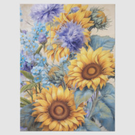 Große Sonnenblume Bouquet Dekoupage Seidenpapier