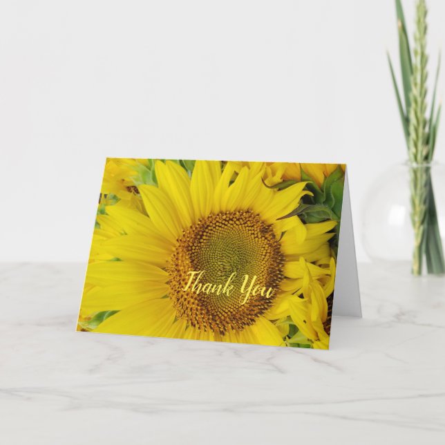 Große Sonnenblume Detail Danke Notiz (Vorderseite)