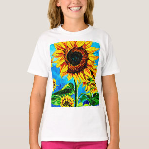 Große Sonnenblumen Aquarellmalerei T-Shirt