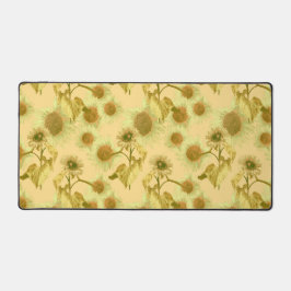 Große Sonnenblumen Gelbes Muster Schreibtischunterlage