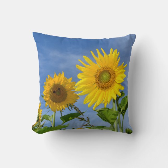 Große Sonnenblumen Kissen (Vorderseite)