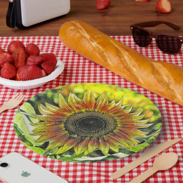 GROßE SONNENBLUMEN-PAPIERTELLER PAPPTELLER (Picknick)