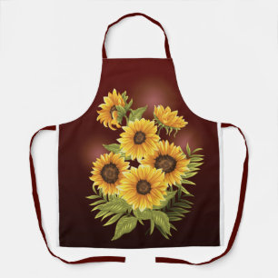 Große Sonnenblumen Rustikal Vintage Schürze