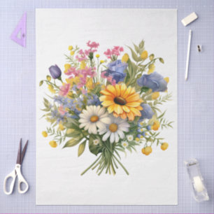 Große Sonnenblumen und gemischtes Florals Bouquet  Seidenpapier