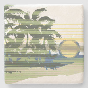 Große Sonnenuntergangsstreifen Hawaiian Tiki Bar U Steinuntersetzer