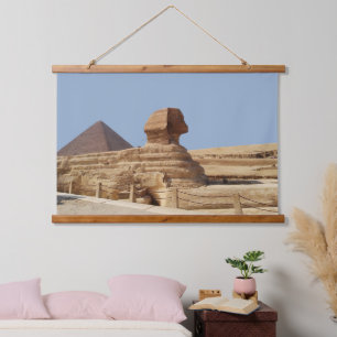 Große Sphinx auf dem Giza-Plateau. Ägypten, 20. Au Wandteppich Mit Holzrahmen