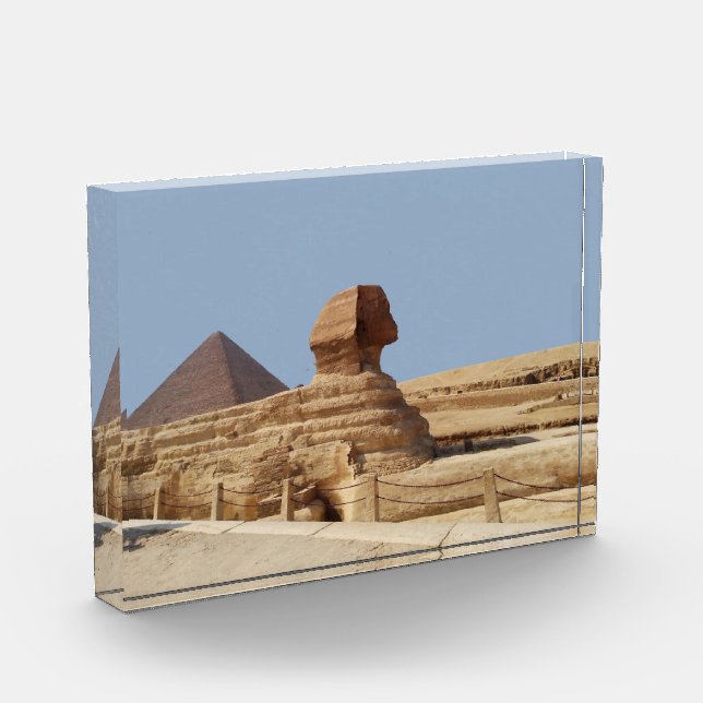 Große Sphinx auf dem Plateau von Gizeh. Ägypten, A Fotoblock (Links)