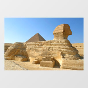 Große Sphinx aus Gizeh mit Ghafre-Pyramide - Ägypt Fensteraufkleber