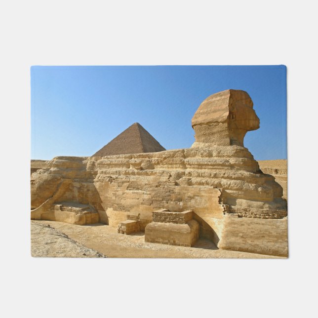 Große Sphinx aus Gizeh mit Ghafre-Pyramide - Ägypt Fußmatte (Vorderseite)