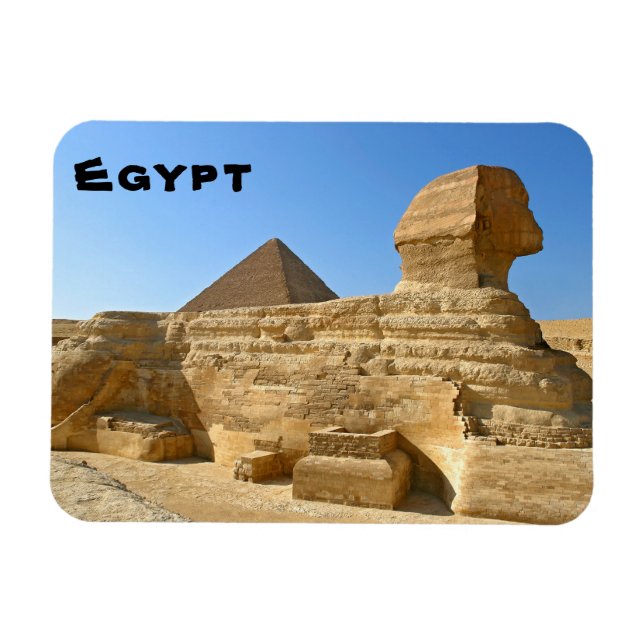 Große Sphinx aus Gizeh mit Ghafre-Pyramide - Ägypt Magnet (Horizontal)
