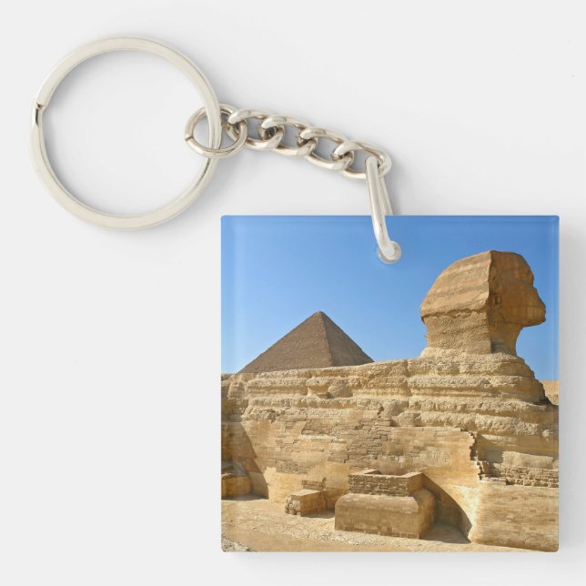 Große Sphinx aus Gizeh mit Ghafre-Pyramide - Ägypt Schlüsselanhänger (Vorderseite)