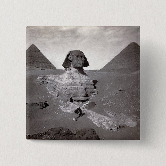 Große Sphinx & Giza-Pyramiden Nekropole Ägypten Button (Vorderseite)