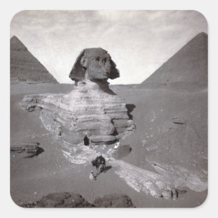 Große Sphinx & Gräberfeld der Pyramiden von Gizeh  Quadratischer Aufkleber