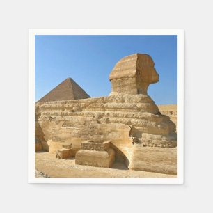 Große Sphinx von Gizeh mit Chephren-Pyramide - Ägy Serviette