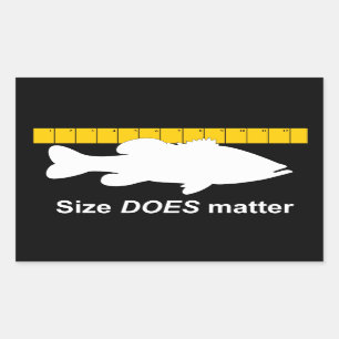 "Größe spielt eine Rolle" - Funny Bass Fischen Rechteckiger Aufkleber