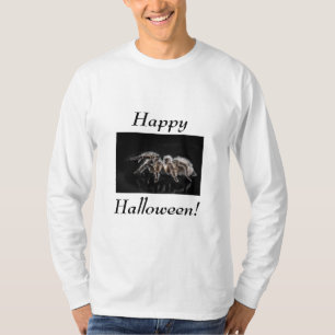 Große Spinne, "Happy Halloween", lange Ärmel T - S T-Shirt