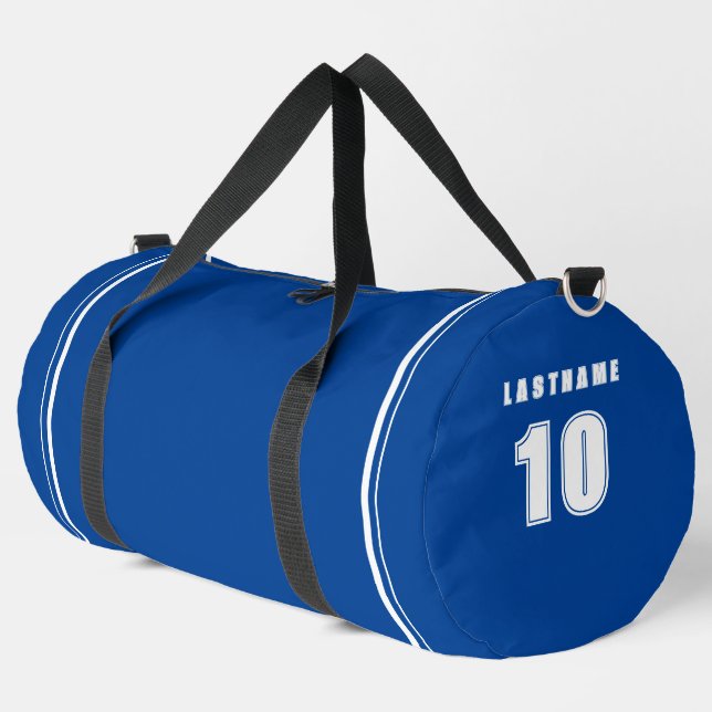 Große Sportwanne | Individuelle Name und Nummer Duffle Bag (Linke Ecke)