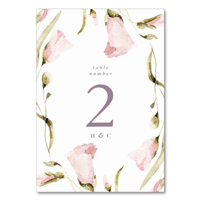 Große Spring Boho Wildblume Pampas Wedding Tischnummer (Vorderseite)