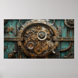 Große Stahluhr-Innenarbeiten Poster