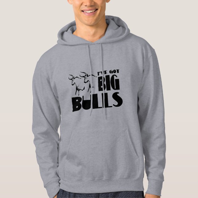 Große Stiere - lustiger Bauer Hoodie (Vorderseite)