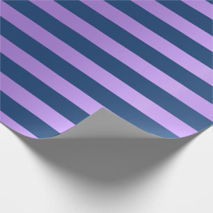 Große Streifen-Linien blaue Marine-lila Amethyst Geschenkpapier
