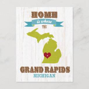 große Stromschnellen, michigan Map - Zuhause Is wh Postkarte