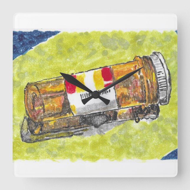 Große Tablette Flasche Farbe Wand Uhr (Vorderseite)