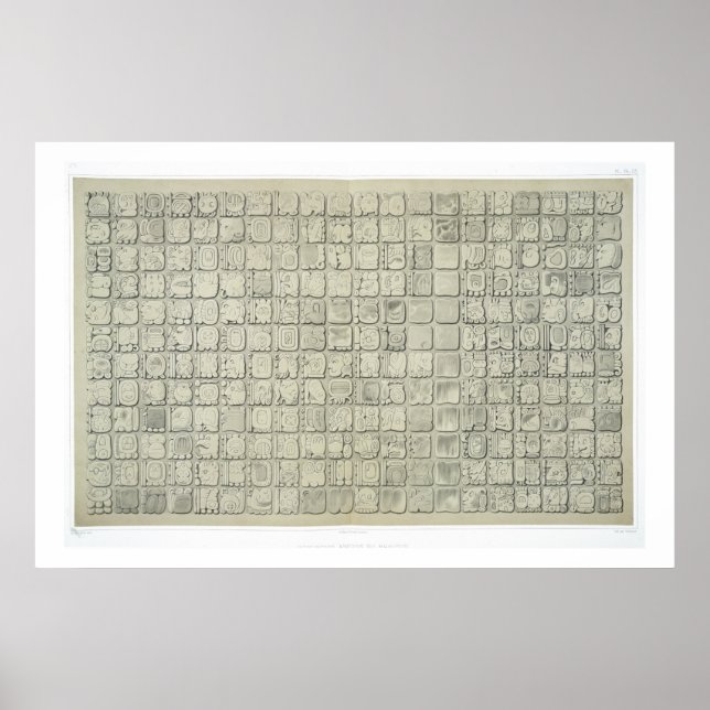 Große Tafel mit ideographischer Schrift aus dem Te Poster (Vorne)