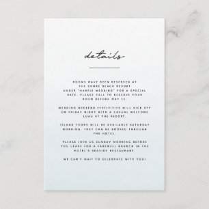 Große Tagesausflüge Ozeanblaue Hochzeit in Urlaubs Begleitkarte