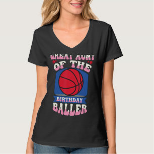 Große Tante des Geburtstags Baller Basketball Them T-Shirt