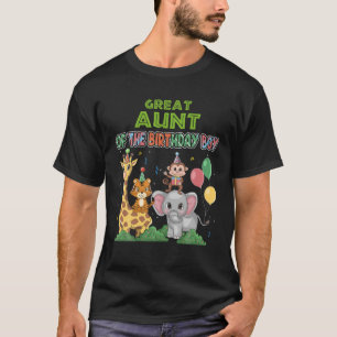 Große Tante des Geburtstags Junge Thema Zoo Safari T-Shirt