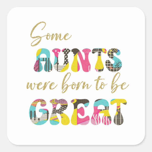 Große Tante Quadratischer Aufkleber (Vorderseite)