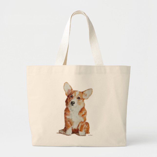 Große Tasche WelpeCorgi (Vorne)