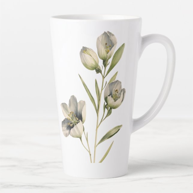 Große Tasse - blühendes Design (17 oz) (Rechts)