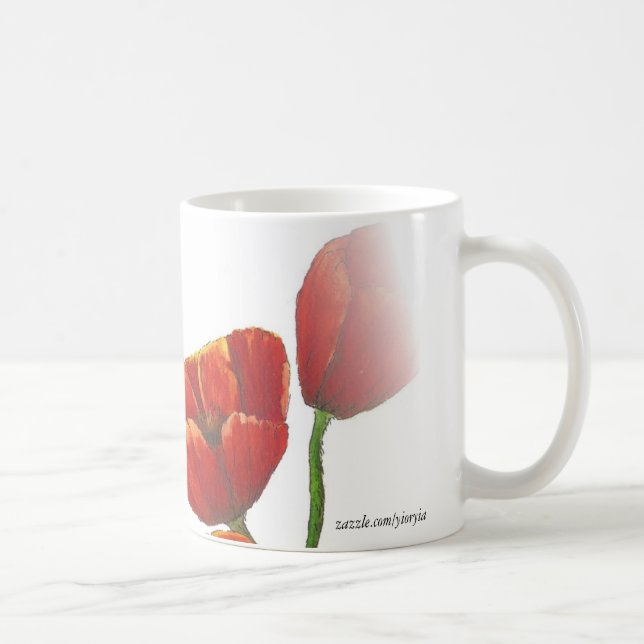 große Tasse der roten Mohnblume (Rechts)