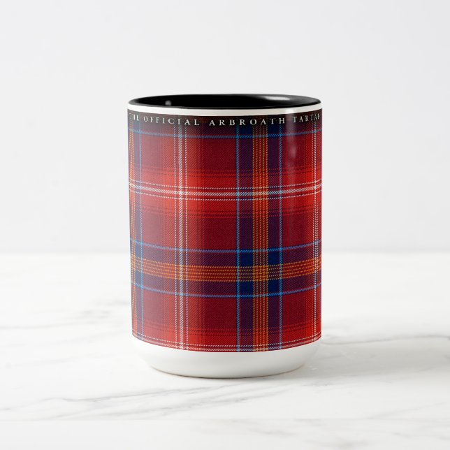 Große Tasse - roter Lichtie Tartan - kundengerecht (Mittel)