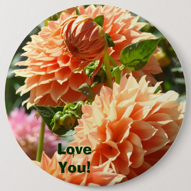 Große Tasten benutzerdefinierte Liebe Sie! Orange  Button (Vorderseite)