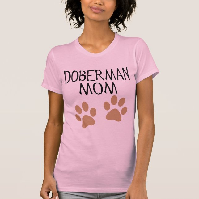 Große Tatzen-Dobermann-Mama T-Shirt (Vorderseite)