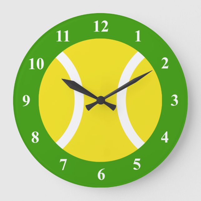 Große Tennisball-Wanduhr mit Zahlen Wanduhr (Vorderseite)