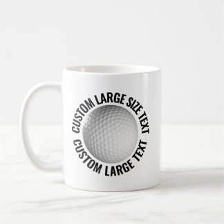 Große Text 325ml personalisierte Golf-Tasse Kaffeetasse